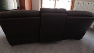 Divano 3 Posti Ecopelle Marrone Doppio Relax