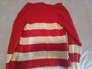 Jersey de punto rayas rojo y blanco