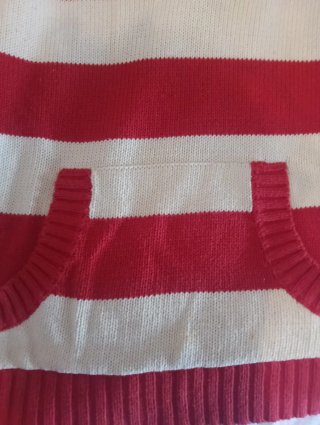 Jersey de punto rayas rojo y blanco