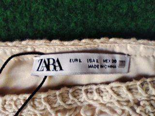 Zara falda midi asimétrica de crochet talla L