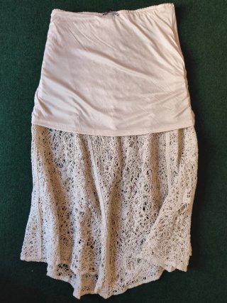 Zara falda midi asimétrica de crochet talla L