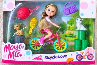 Muñeca Moya Mia con Bicicleta y Accesorios
