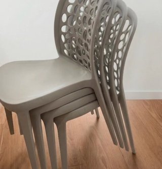 4 Sillas Diamond Polipropileno Gris