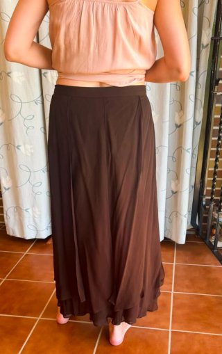 Falda larga Massimo Dutti marrón