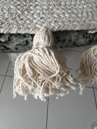 Alfombra redonda de yute con flecos – Nueva