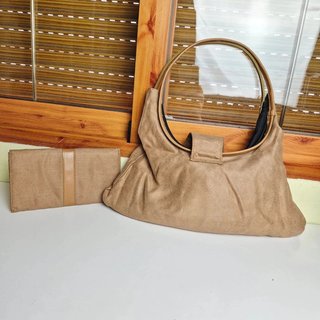 Bolso clutch beige elegante ante estilo parisino c