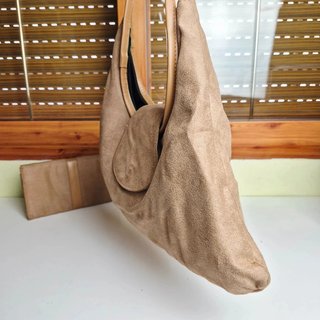 Bolso clutch beige elegante ante estilo parisino c