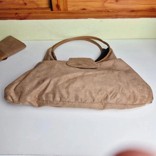 Bolso clutch beige elegante ante estilo parisino c