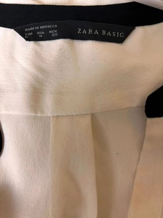 Camisa beige contraste Zara Talla M