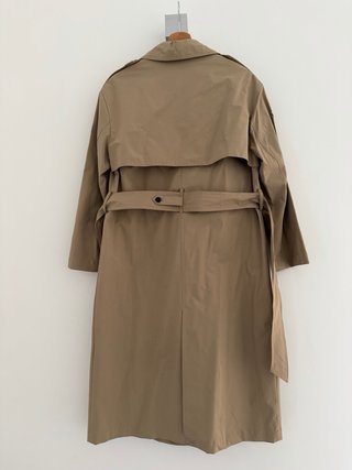 Trench Zara Larga Beige Cinturón Windproof