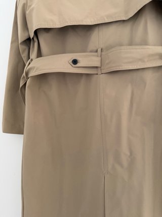 Trench Zara Larga Beige Cinturón Windproof