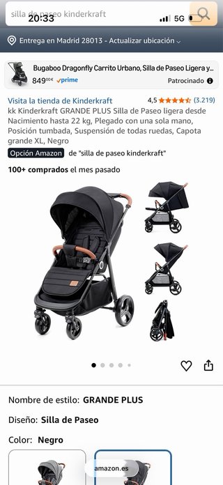 Silla de paseo Grande hasta 22kgs