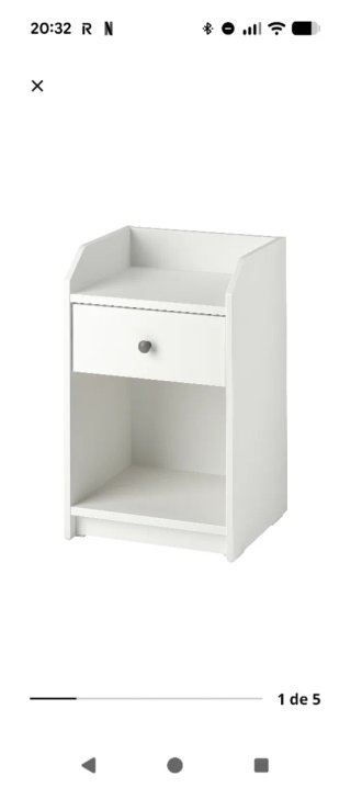 Mesita de noche blanca con cajón