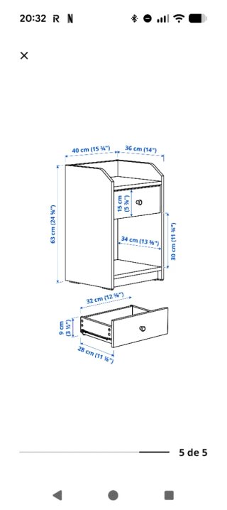 Mesita de noche blanca con cajón