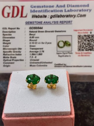 Pendientes Oro 18k Esmeraldas Muzo 3.10 Ct GDL