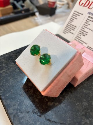Pendientes Oro 18k Esmeraldas Muzo 3.10 Ct GDL