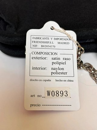 Clutch negro iber bolsos satén raso con cadena pla