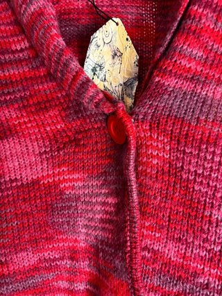 Chaleco Punto Lana Colcci Talla S Rojo Jaspeado Bo