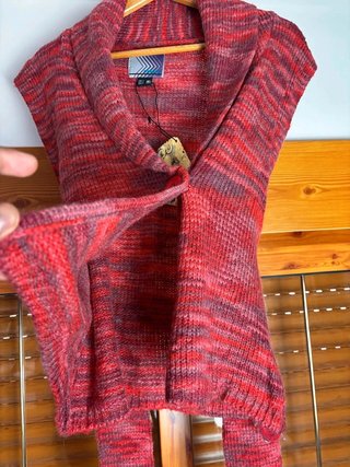 Chaleco Punto Lana Colcci Talla S Rojo Jaspeado Bo