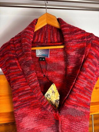 Chaleco Punto Lana Colcci Talla S Rojo Jaspeado Bo