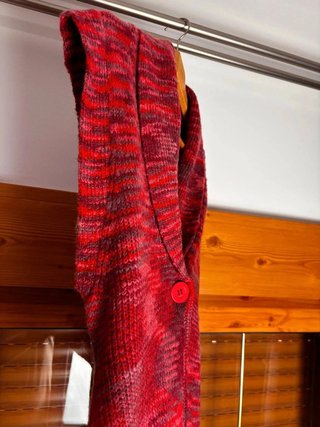 Chaleco Punto Lana Colcci Talla S Rojo Jaspeado Bo