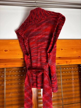 Chaleco Punto Lana Colcci Talla S Rojo Jaspeado Bo