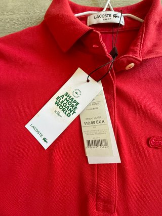 Camiseta Polo Lacoste Roja Talla S