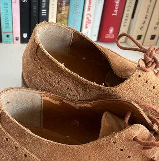 Zapatos Blucher Serraje Ante Beige