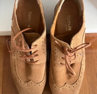 Zapatos Blucher Serraje Ante Beige