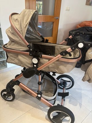 Carrito Bebé KIDUKU 3 en 1 Beige/Rosé