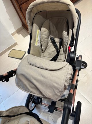 Carrito Bebé KIDUKU 3 en 1 Beige/Rosé