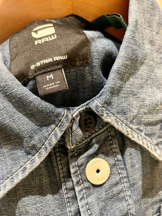 Camisa vaquera azul manga corta