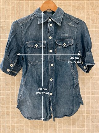 Camisa vaquera azul manga corta