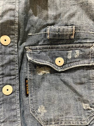 Camisa vaquera azul manga corta
