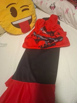 Falda y body flamenco  Rojo y Negro Talla Única