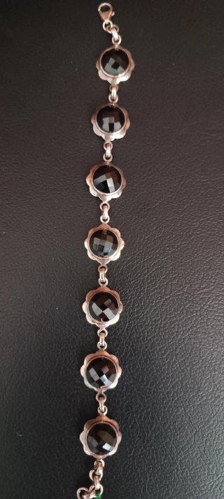 Pulsera Plata y Onix Mujer
