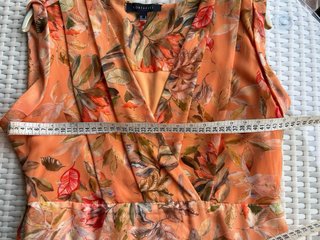 Vestido gasa estampado floral naranja
