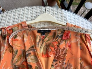 Vestido gasa estampado floral naranja