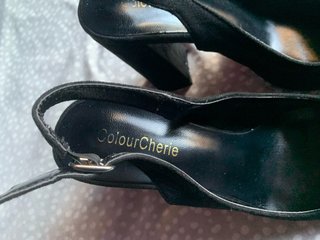 Sandalias Slingback Ante Negro Talla 36