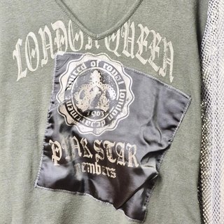 Camiseta verde mangas rejilla T. L (42/44)