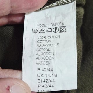 Camiseta verde mangas rejilla T. L (42/44)