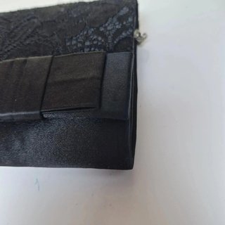 Bolso clutch negro encaje elegante cadena fiesta L
