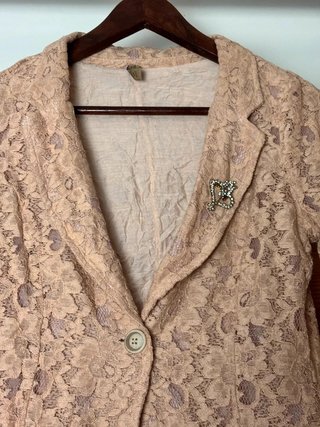 Chaqueta blazer encaje beige Please talla S