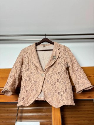 Chaqueta blazer encaje beige Please talla S