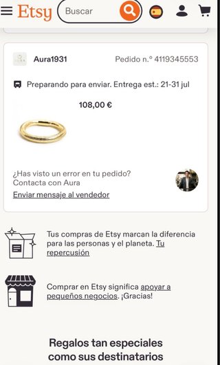 Sortija de oro peso 1 gramo