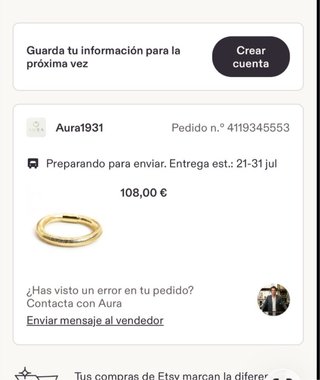 Sortija de oro peso 1 gramo