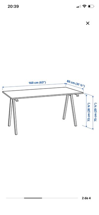 Mesa escritorio Ikea TROTTEN blanca
