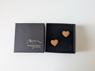 Orecchini Bernardi Cuore Legno Nuovi