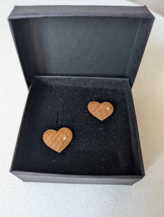 Orecchini Bernardi Cuore Legno Nuovi