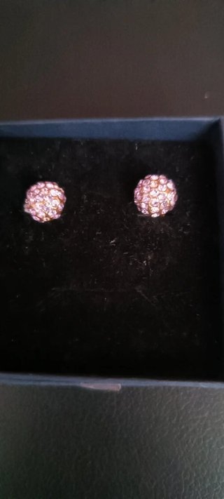 Pendientes Swarovski Cristal Rosa y Plata